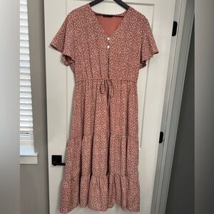 Woman’s Floral V-Neck Dress Size XL